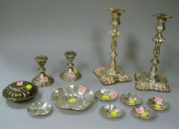 Twelve Sterling Silver and Silver Plated Table Items